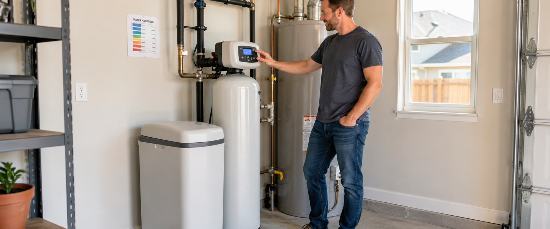 Water softener installation for a Round Rock TX home with hard water
